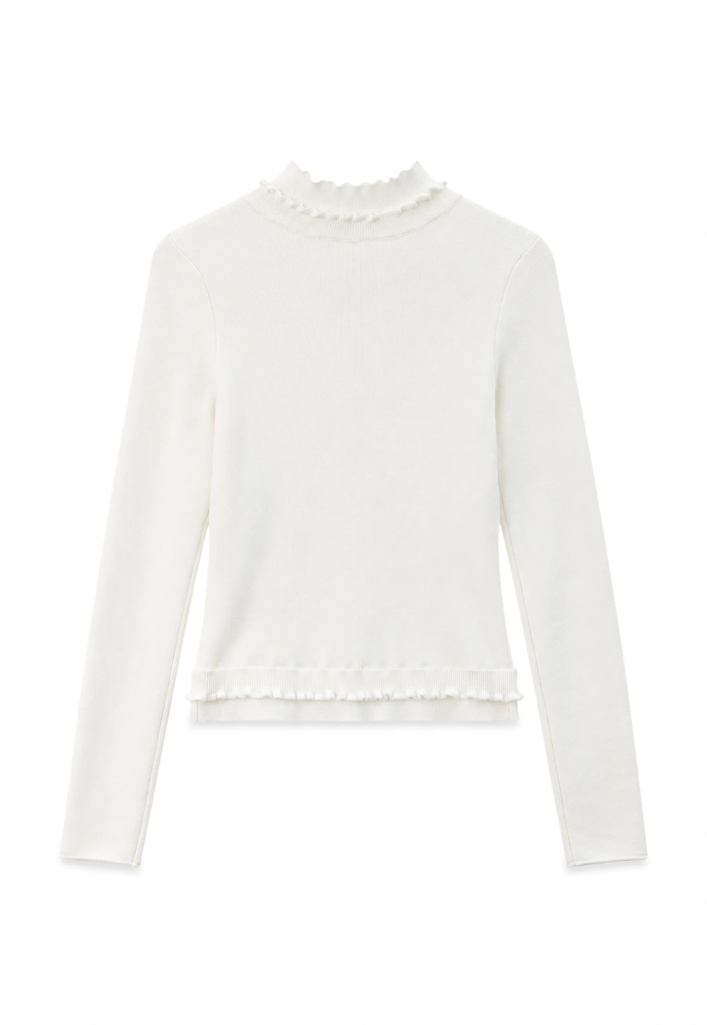 High Neck Ribbed Knit Sweater