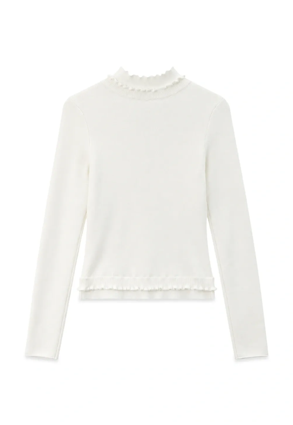 High Neck Ribbed Knit Sweater