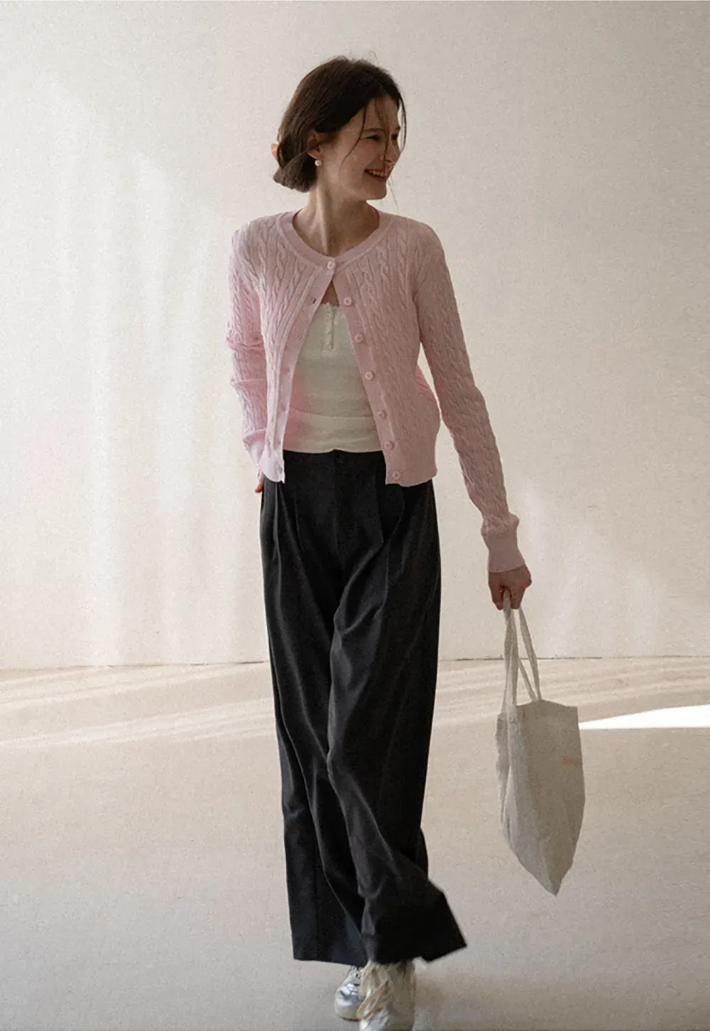 Cable Knit Long Sleeve Sweater Top