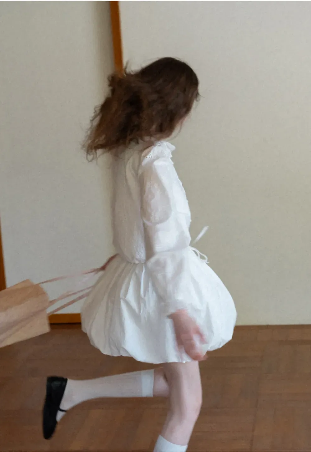 Ruffled Collar Long Sleeve Button Up Shirt