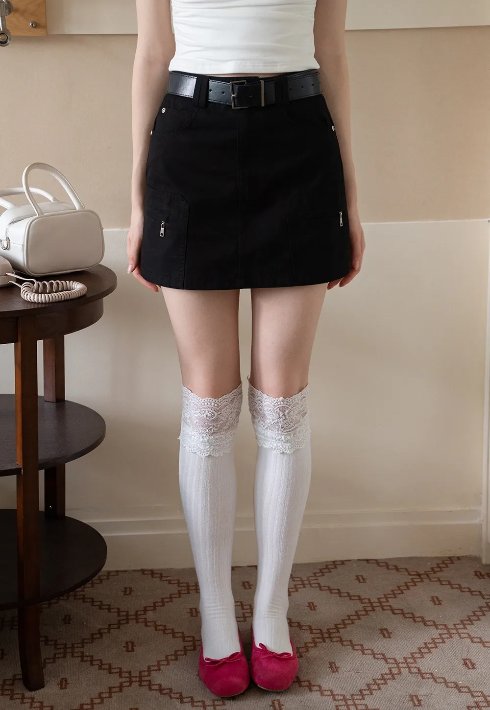 Women's High-Waist A-Line Mini Jean Skirt