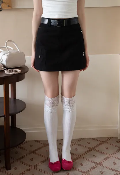 Women's High-Waist A-Line Mini Jean Skirt