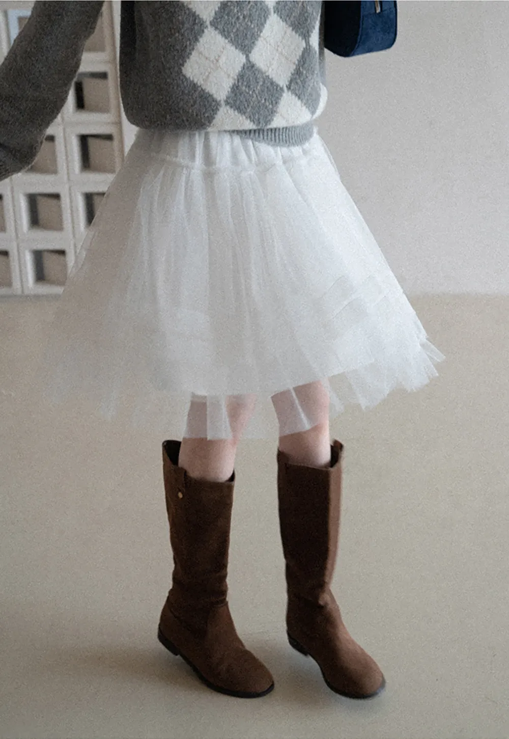 fluffy layered tulle skirt with elastic waistband