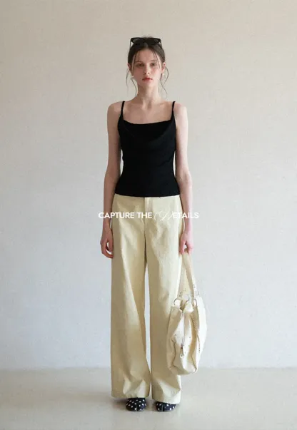 Wide Leg Casual Pants with Front Pockets