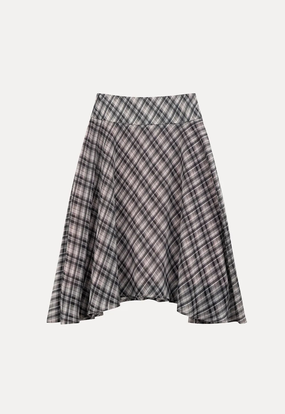 Plaid Pleated Midi Skirt