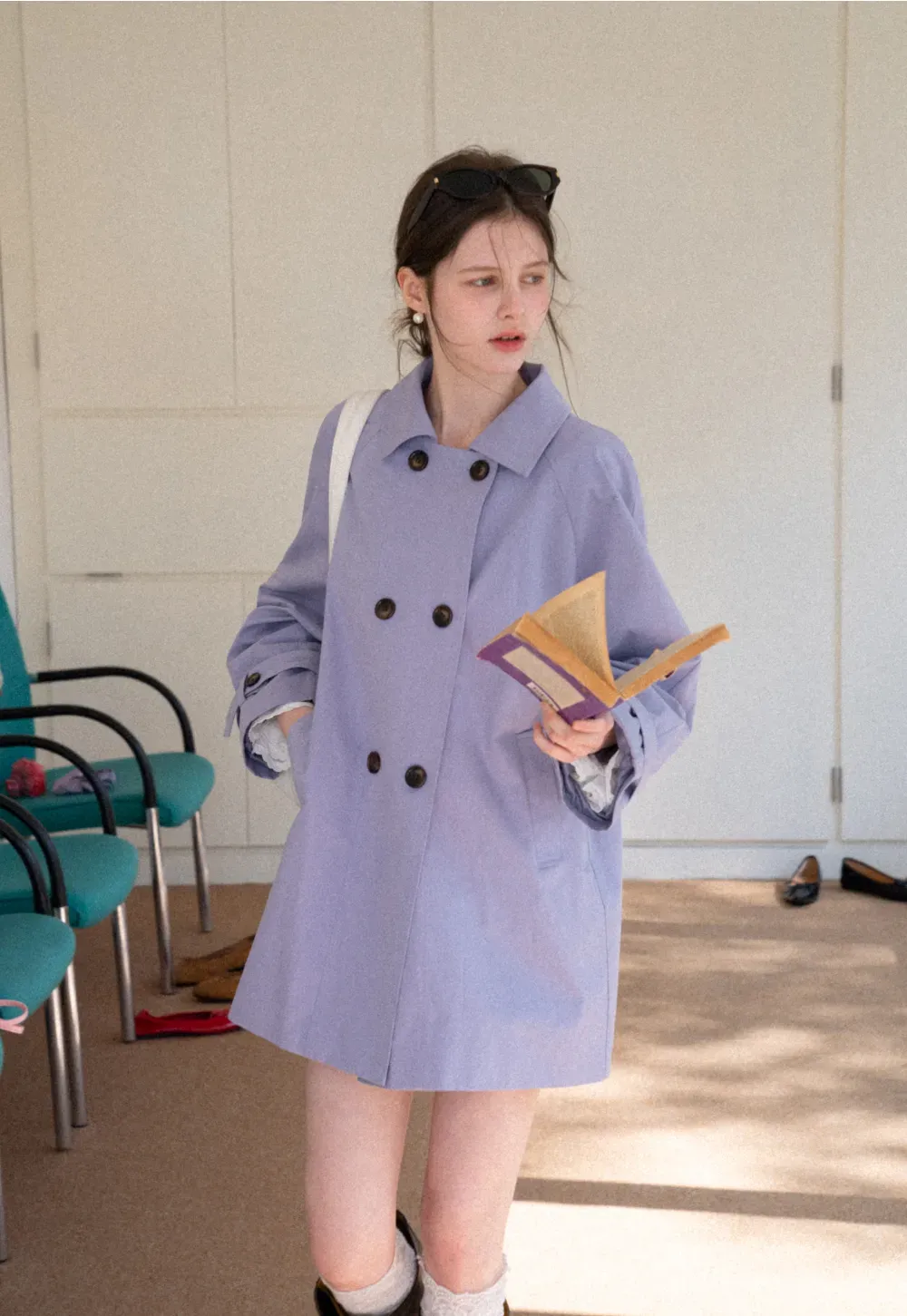 Elegant Double Breasted Short Jacket