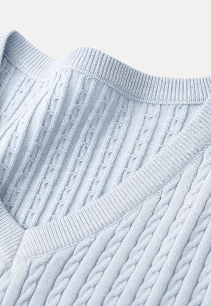 V Neck Ribbed Knit Crop Top