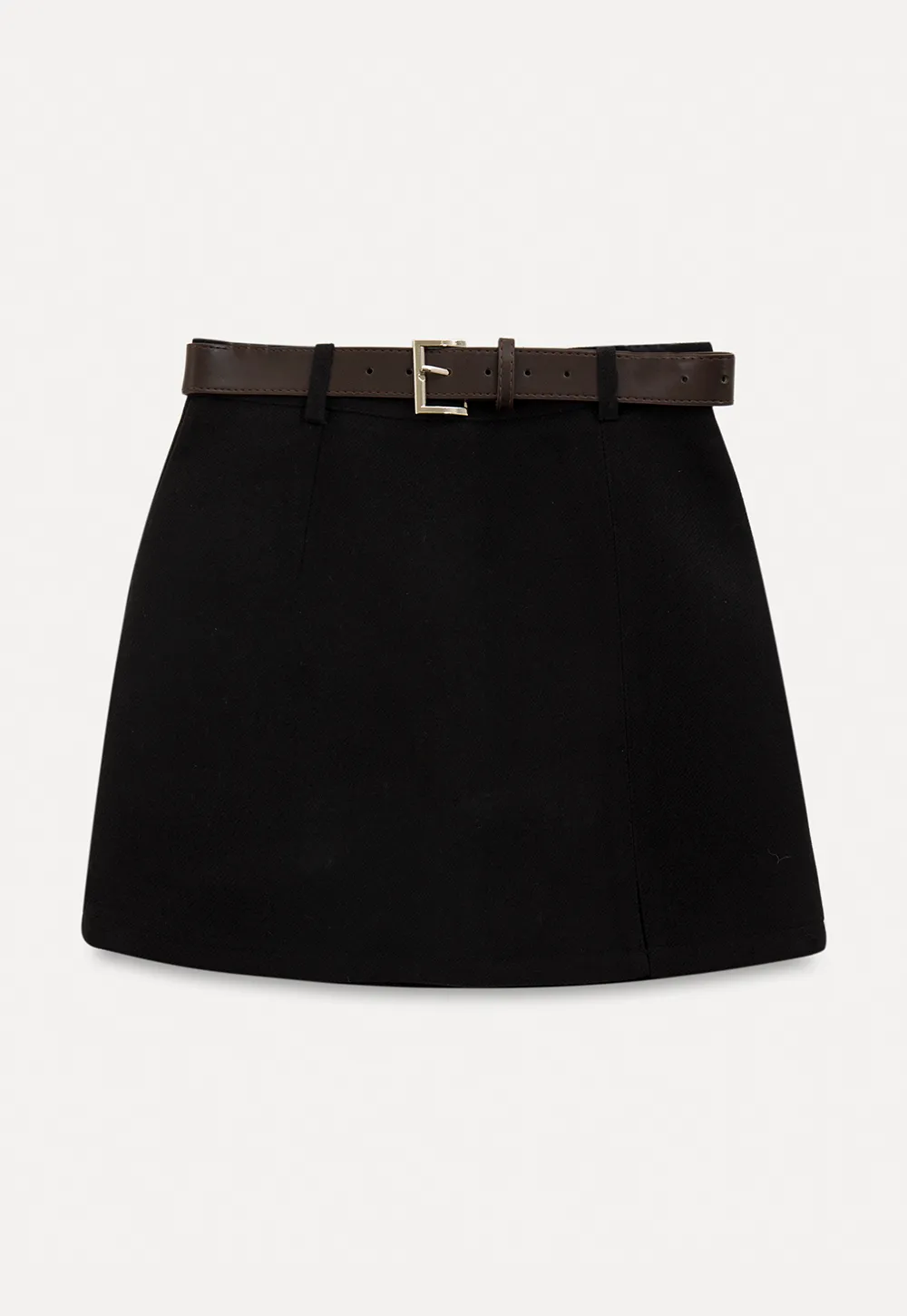 Elegant Mini Skirt with Front Slit and Button Detail