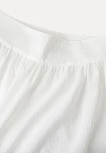 Lace Trimmed Pleated Midi Skirt