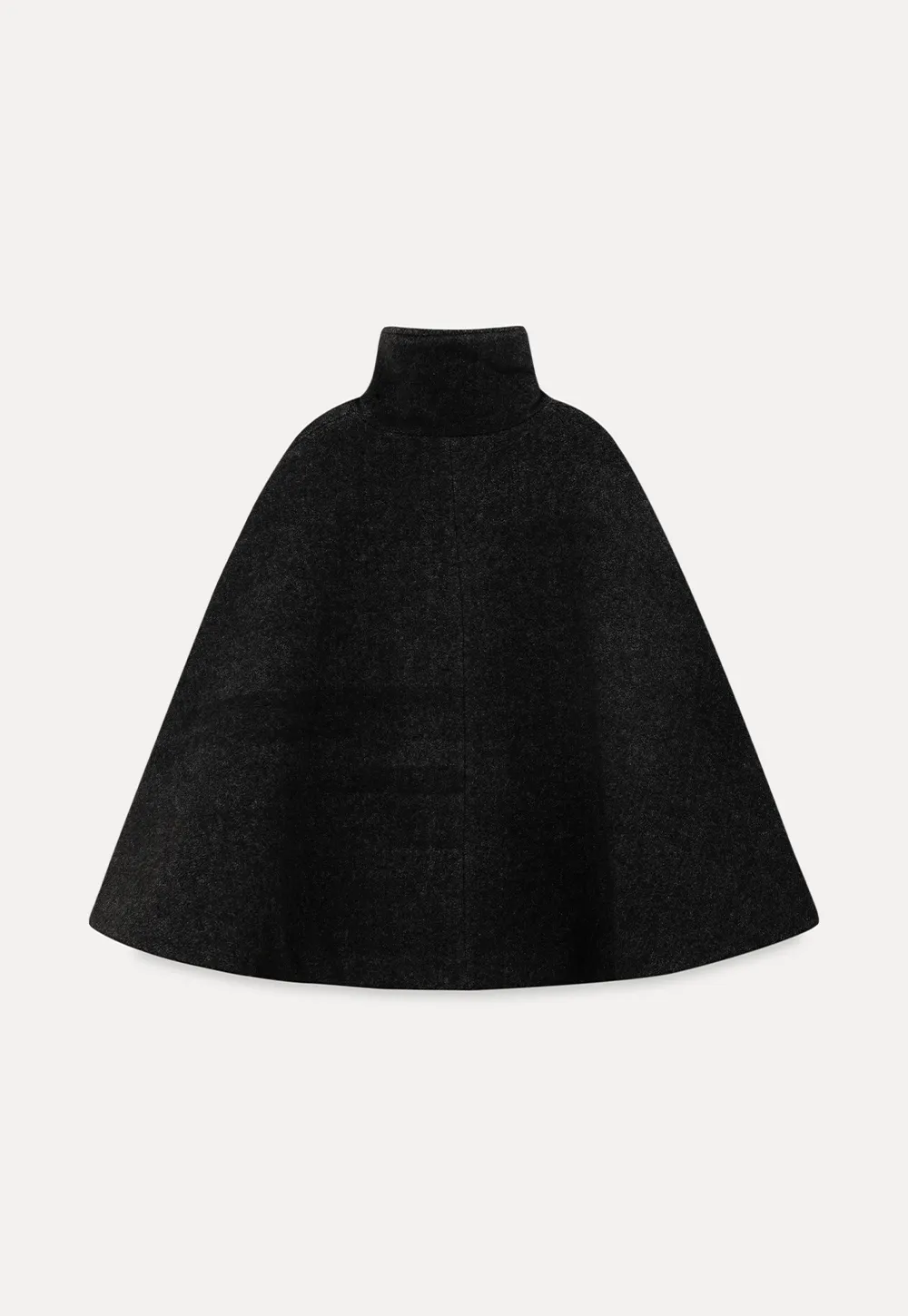 Wool Cape with High Neck Design