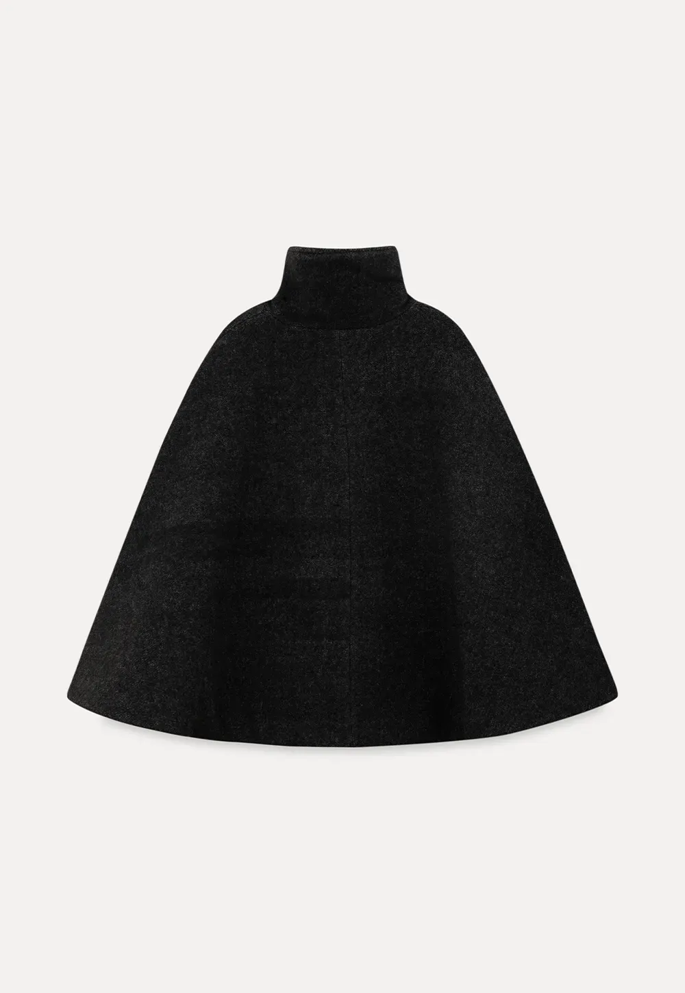 Wool Cape with High Neck Design