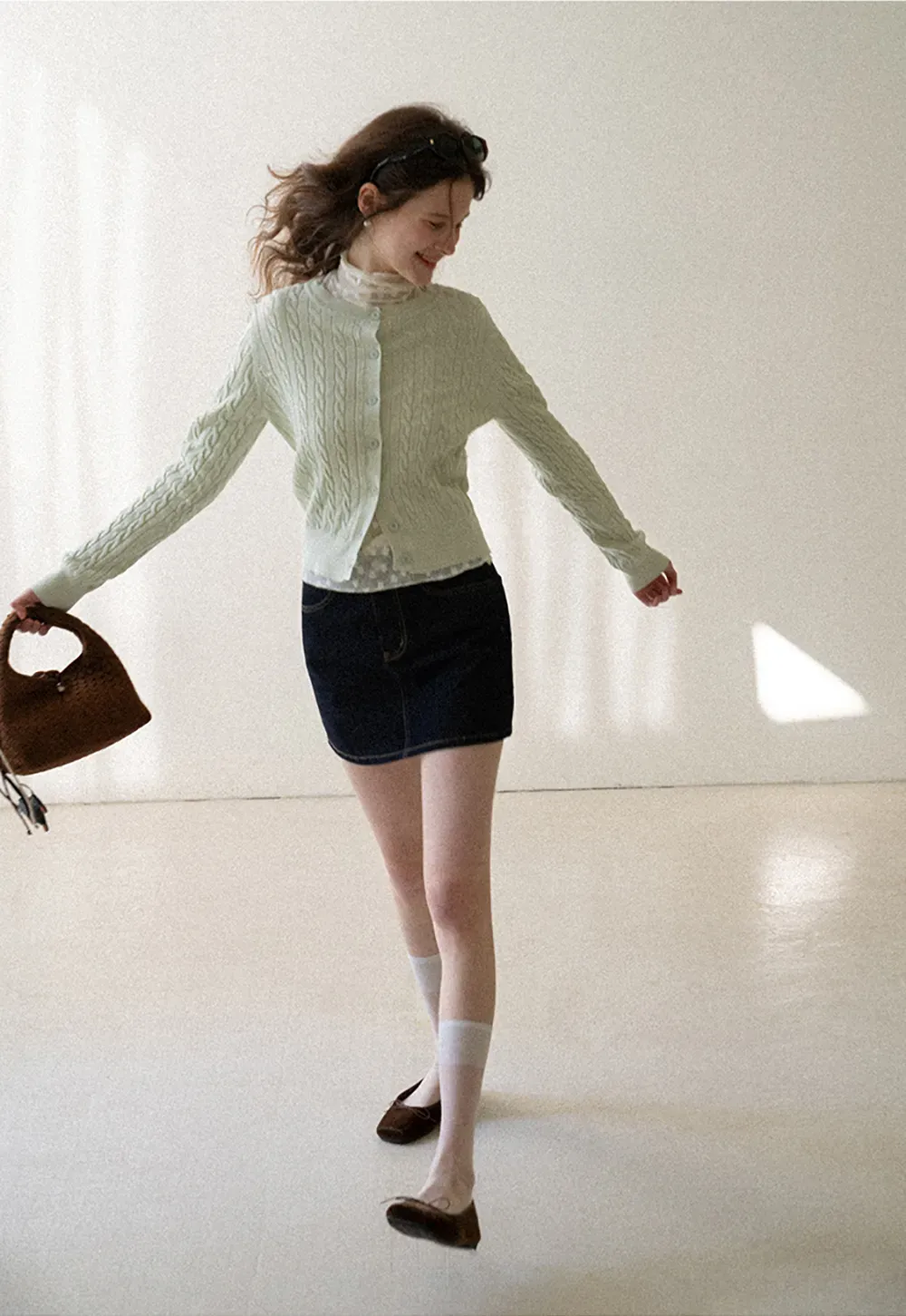 Sheer Star Print Long Sleeve Top