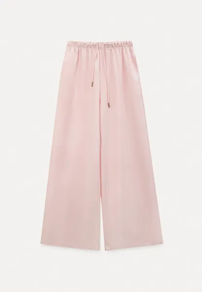 Wide Leg Drawstring Waist Casual Pants