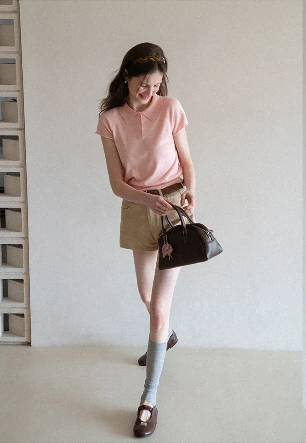 Short Sleeve Knit Polo Shirt