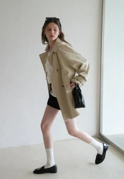 Elegant Double Breasted Short Jacket