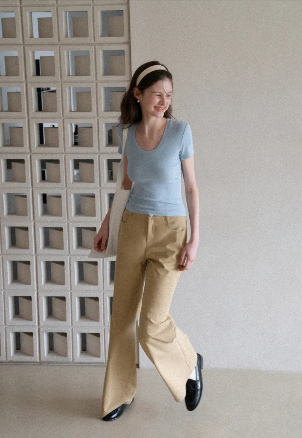 Wide Leg Casual Pants with Back Pockets