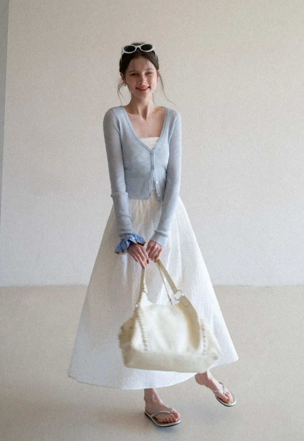 Lightweight Ribbed Knit Cardigan with Open Front