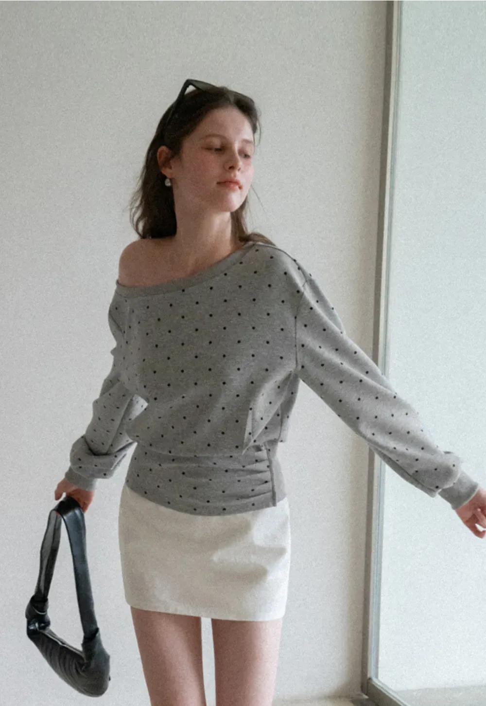 asymmetric sleeve casual sweater top