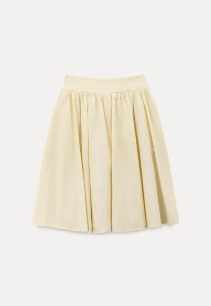A-line pleated midi skirt with waistband