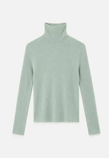 Colorblock Turtleneck Wool Knit Sweater