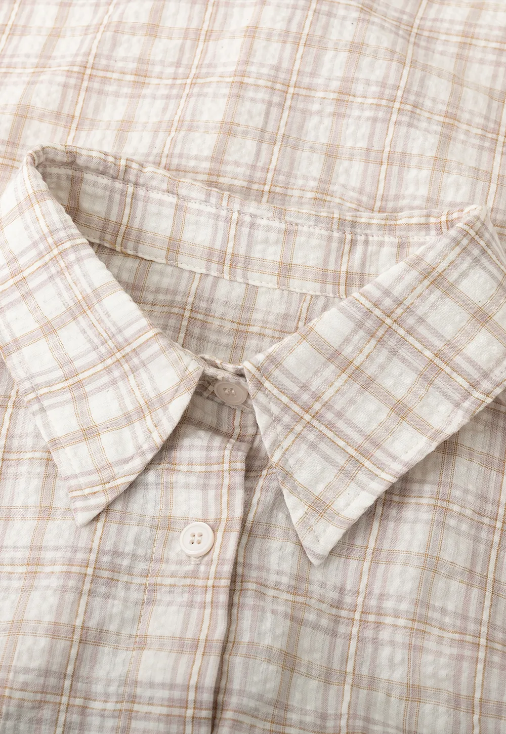 Plaid Shirt with Collar and Long Sleeves