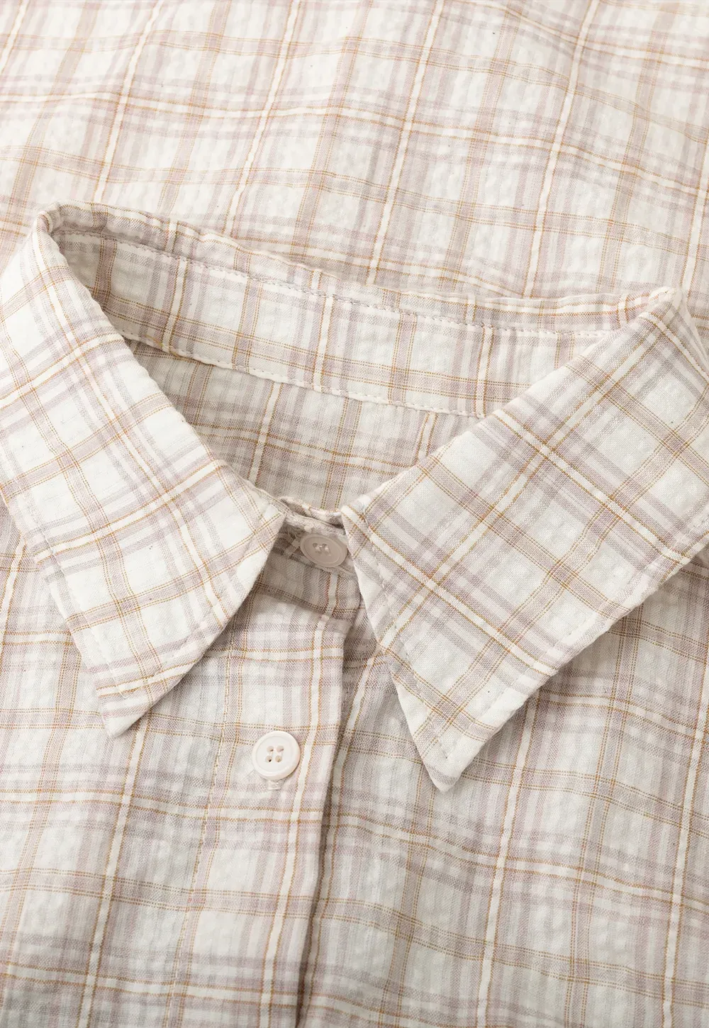 Plaid Shirt with Collar and Long Sleeves