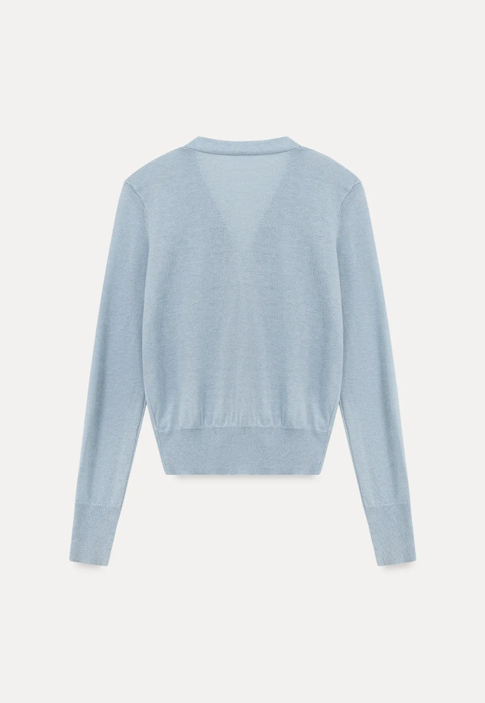 Lightweight Long Sleeve Knit Sweater with Ruffled Trim