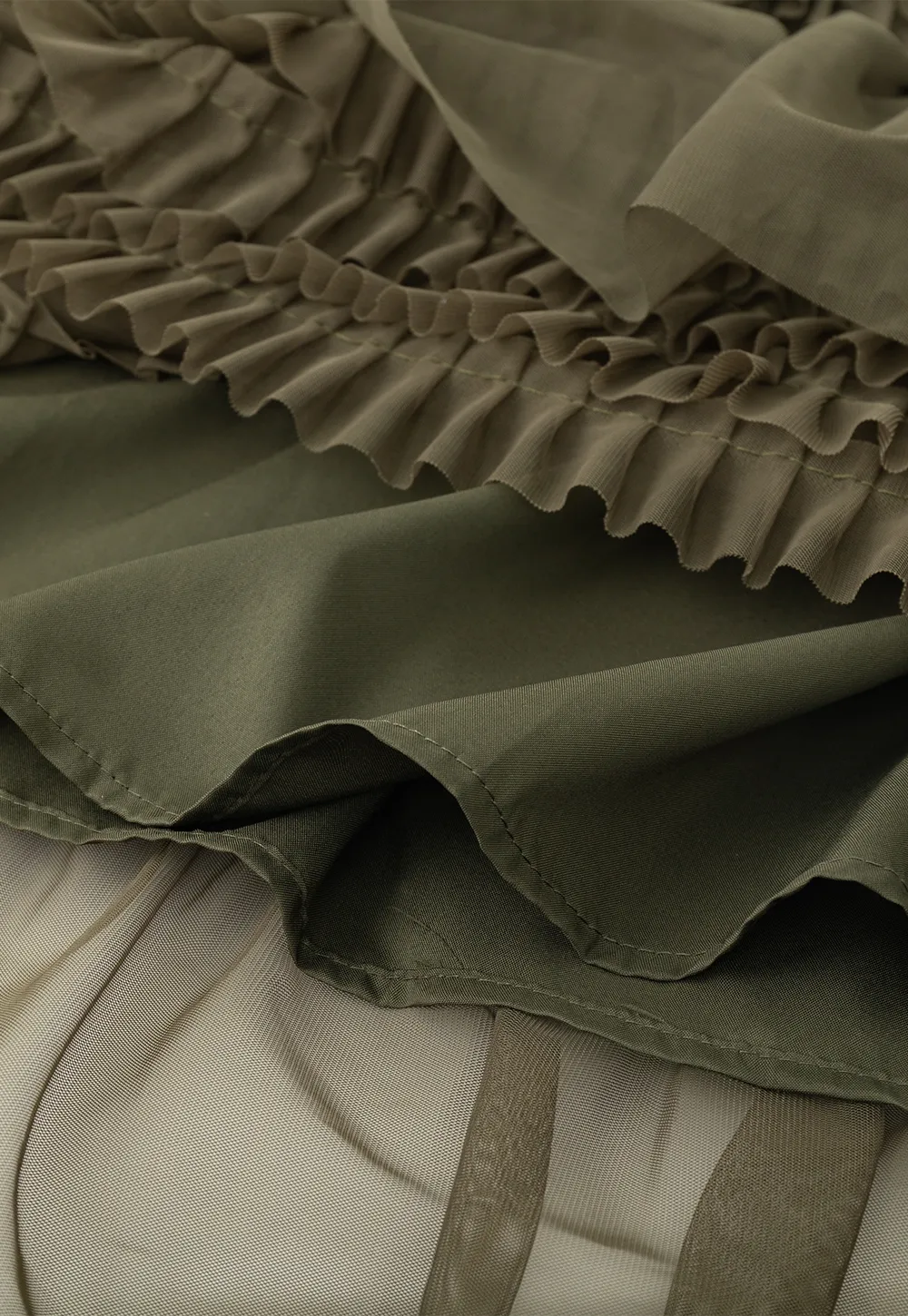 Tiered Ruffled Sheer Skirt with Drawstring Waist