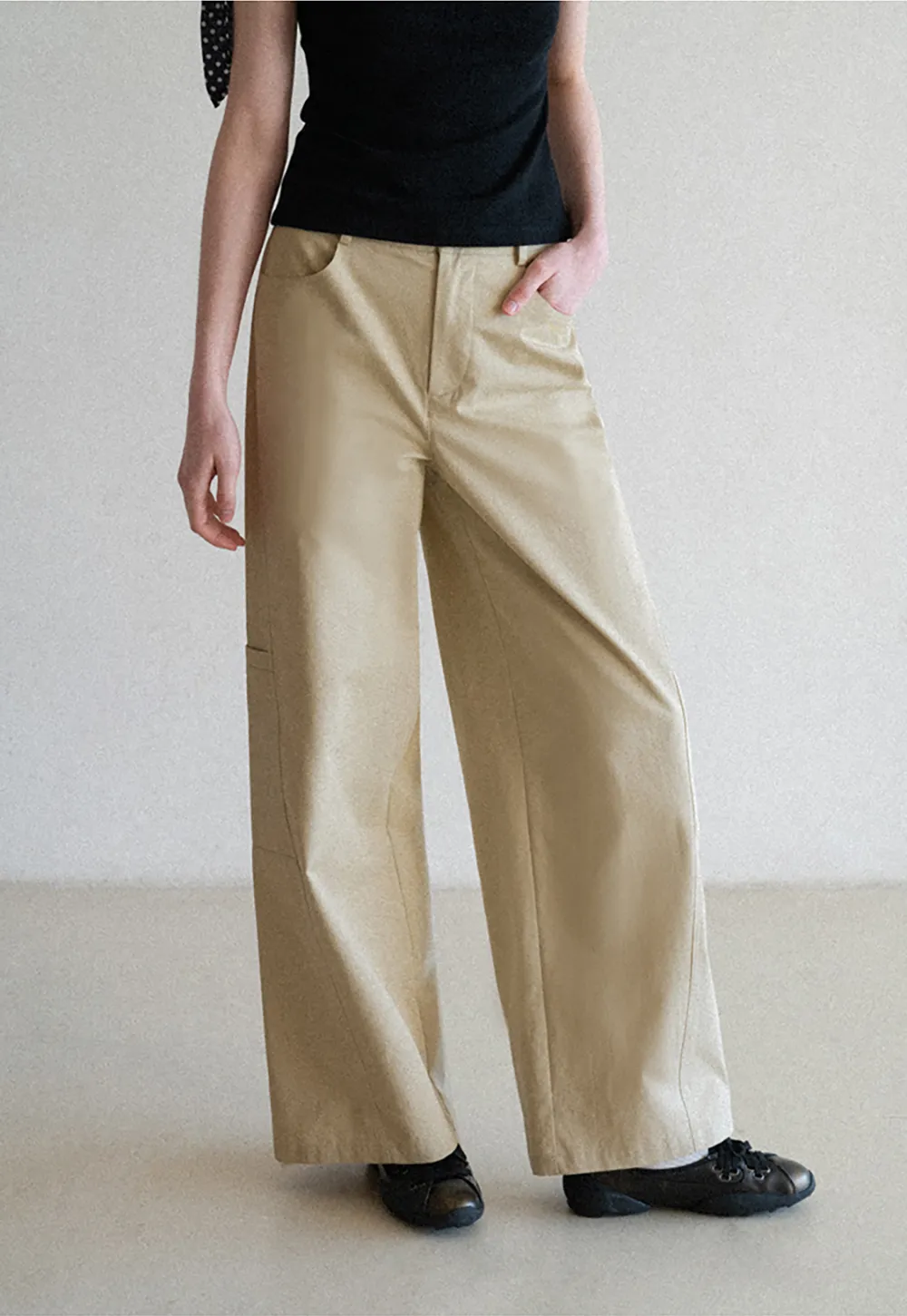 Wide Leg Casual Pants with Front Pockets