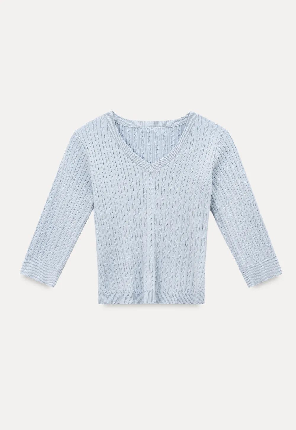 V Neck Ribbed Knit Crop Top