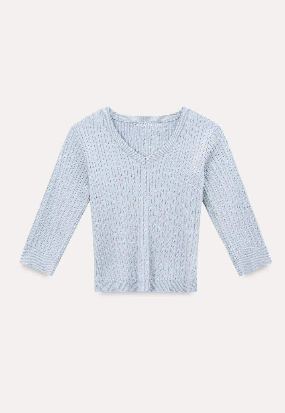 V Neck Ribbed Knit Crop Top