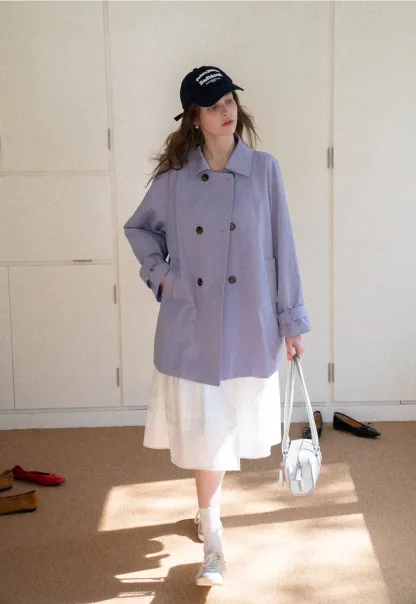 Elegant Double Breasted Short Jacket