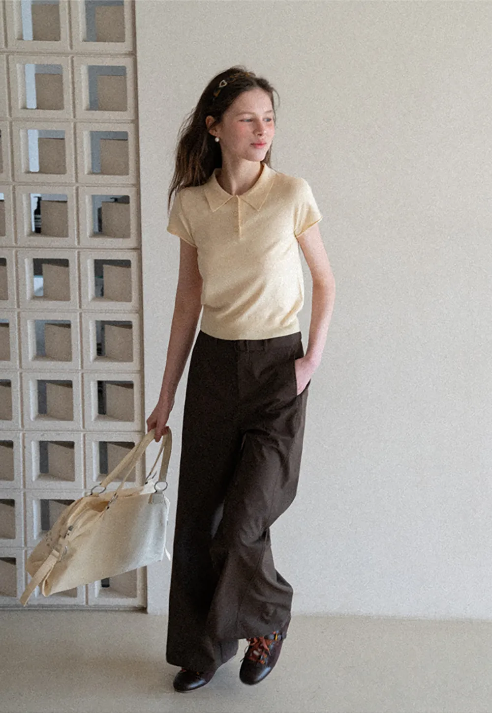 Wide Leg Casual Pants with Belted Waist