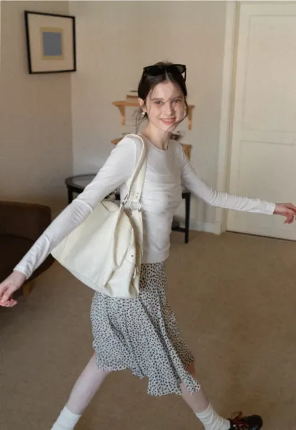 Ruched Long Sleeve T-Shirt with Gathered Detail