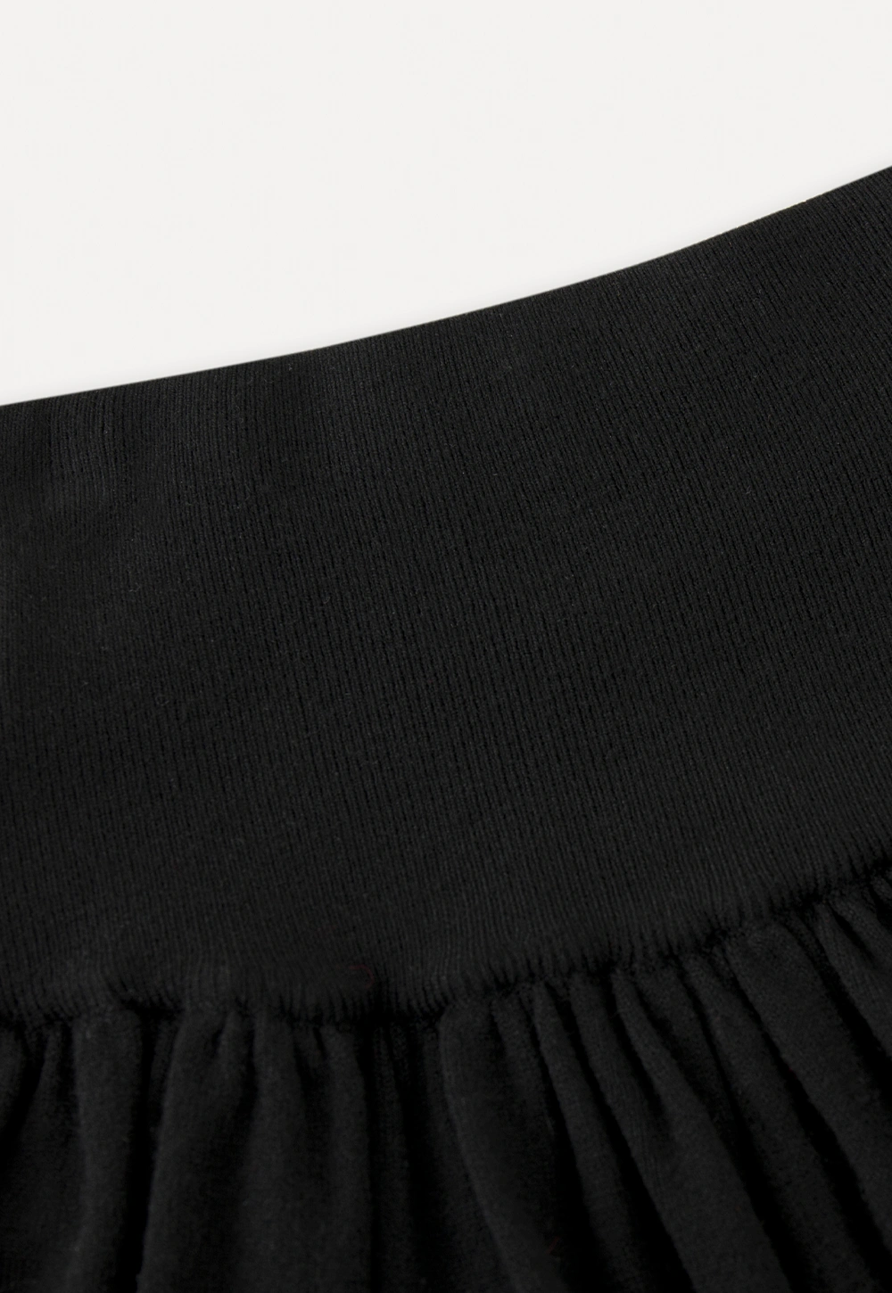 Women Black Long Sleeve Top and High-Waisted Skirt Set