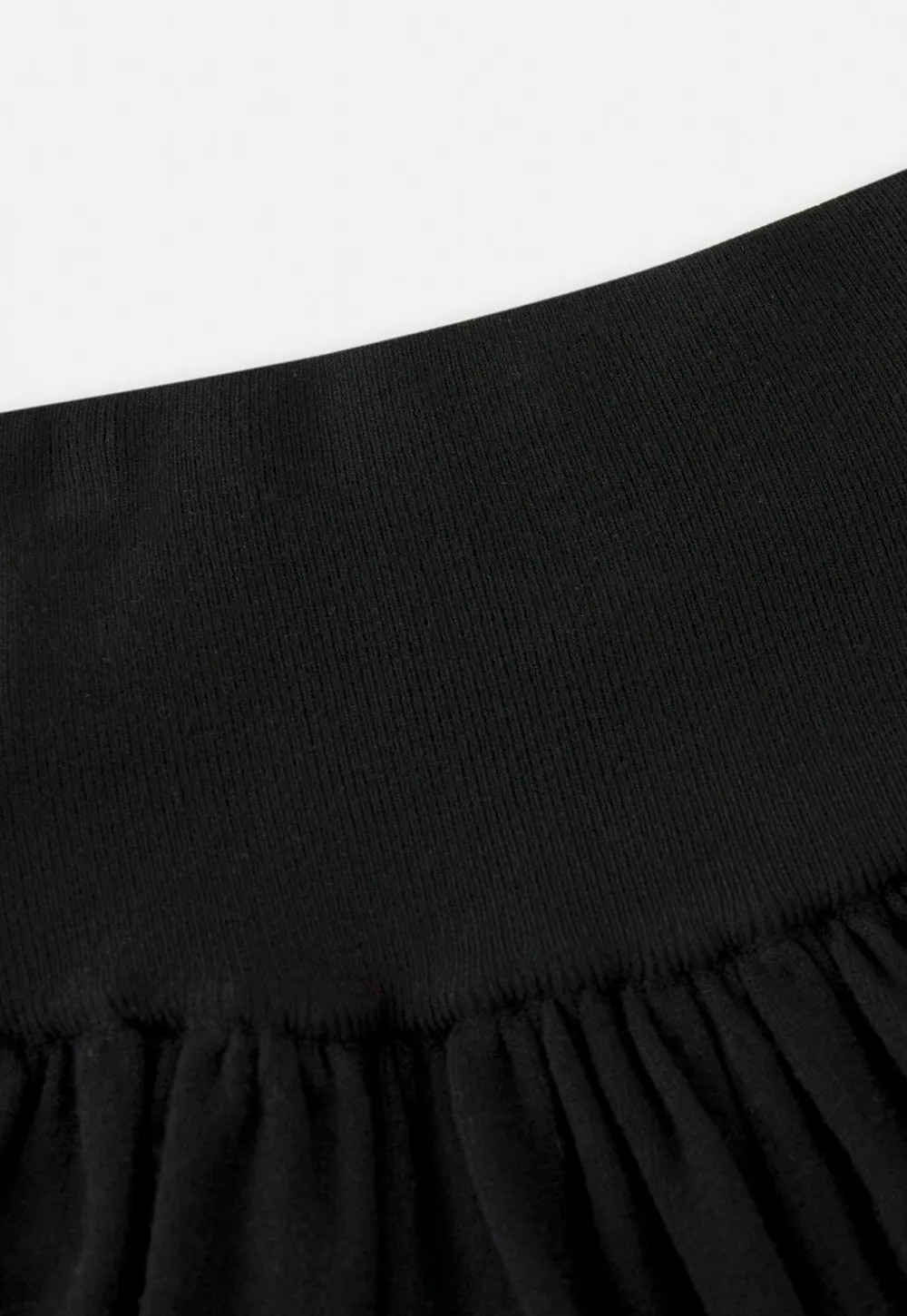 Women Black Long Sleeve Top and High-Waisted Skirt Set