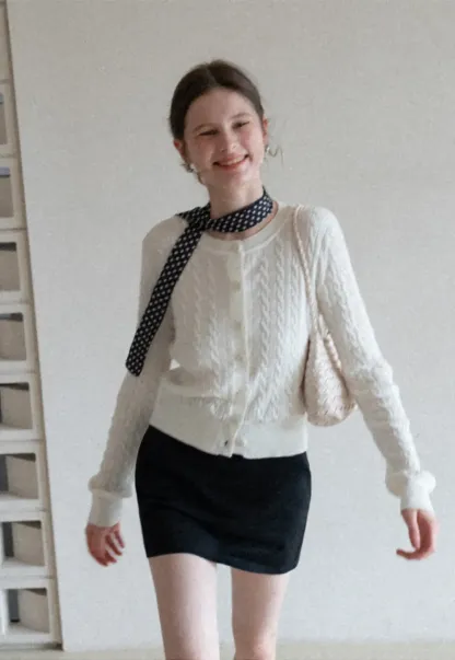 Cable Knit Long Sleeve Sweater Top