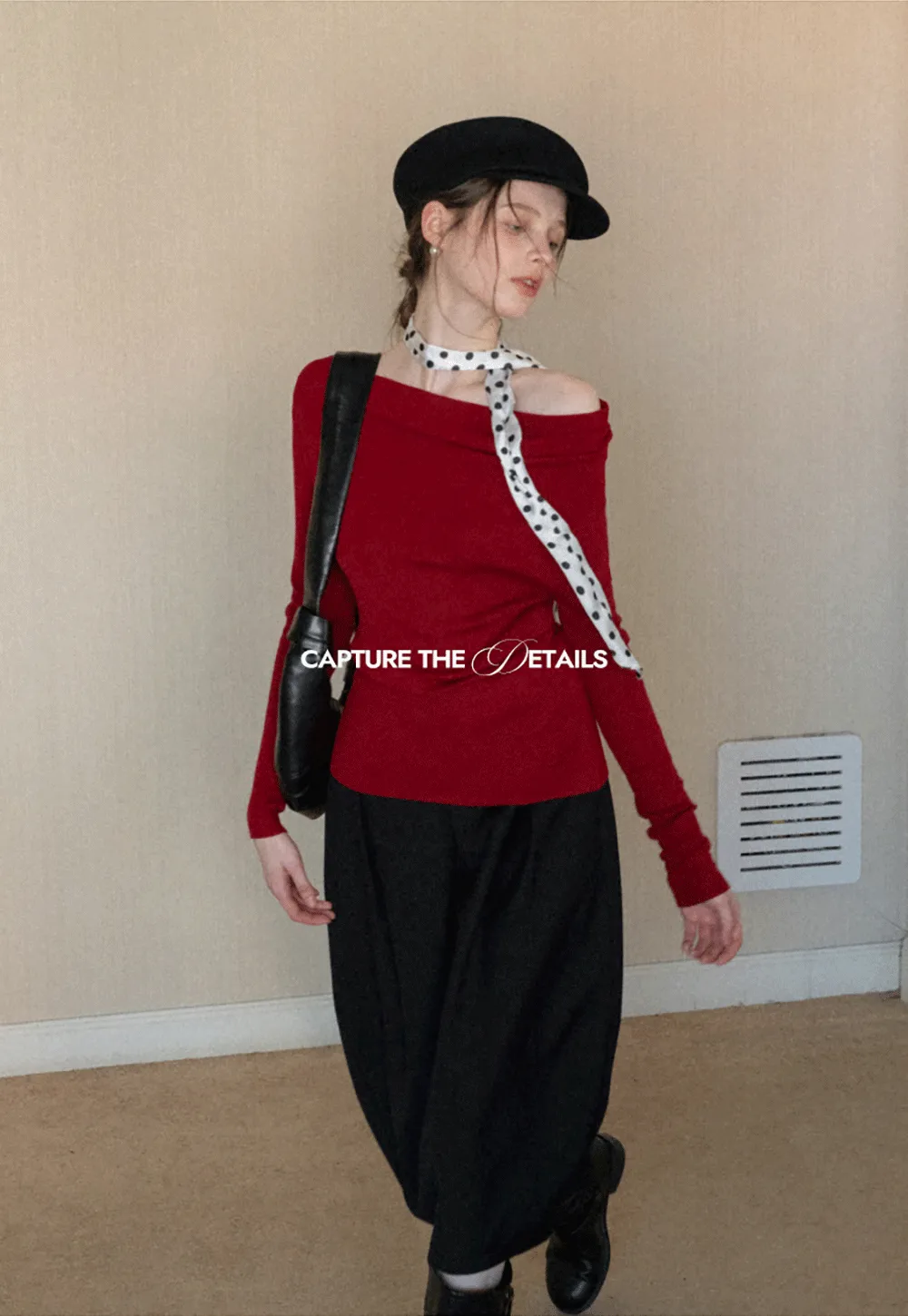 Elegant Off Shoulder Knit Top with Asymmetrical Design