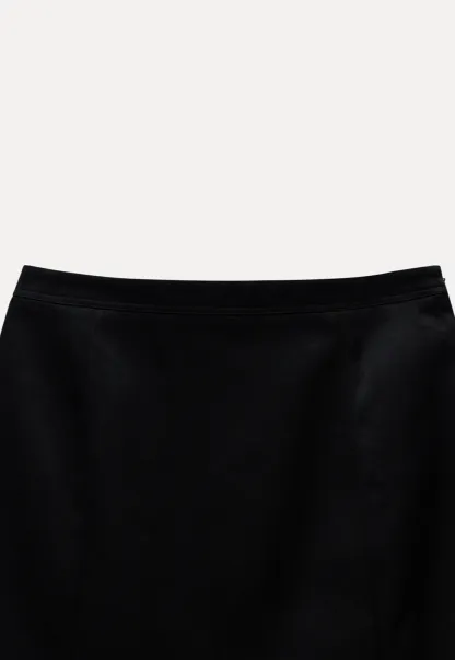 Womens Black High Waist A-Line Mini Skirt