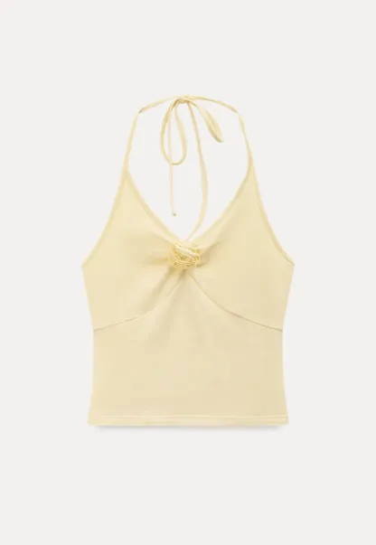 Striped cardigan with buttons and V neck tank top