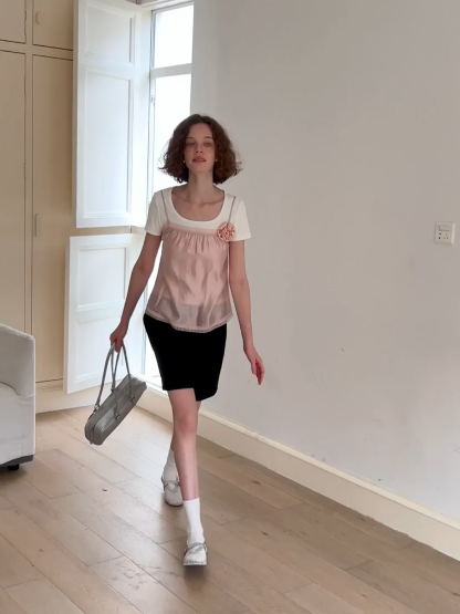 Pleated High Waist Cropped Casual Pants