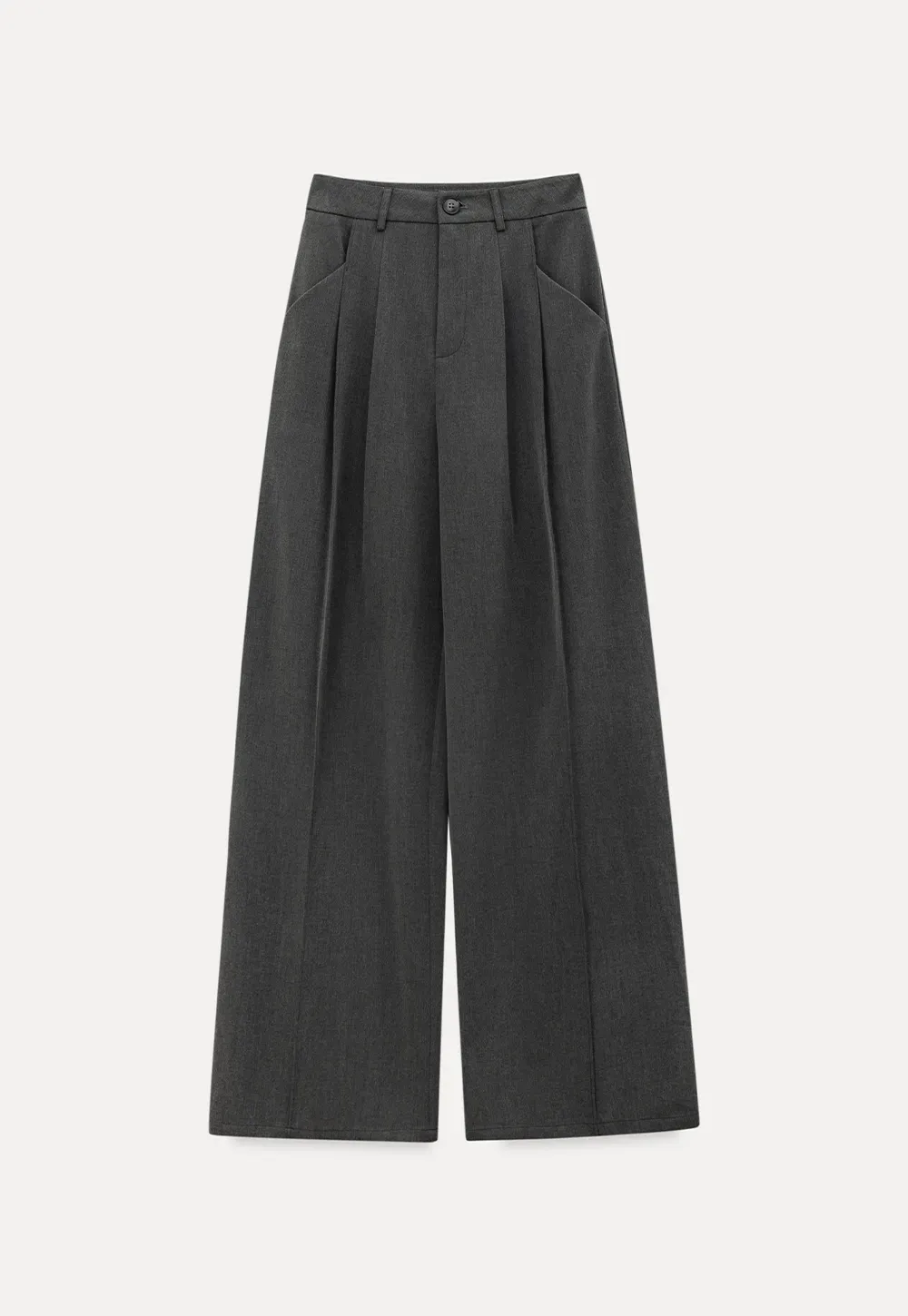 Wide Leg Casual Pants with Front Pleats