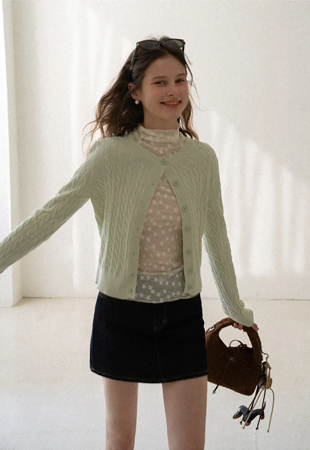 Cable Knit Long Sleeve Sweater Top