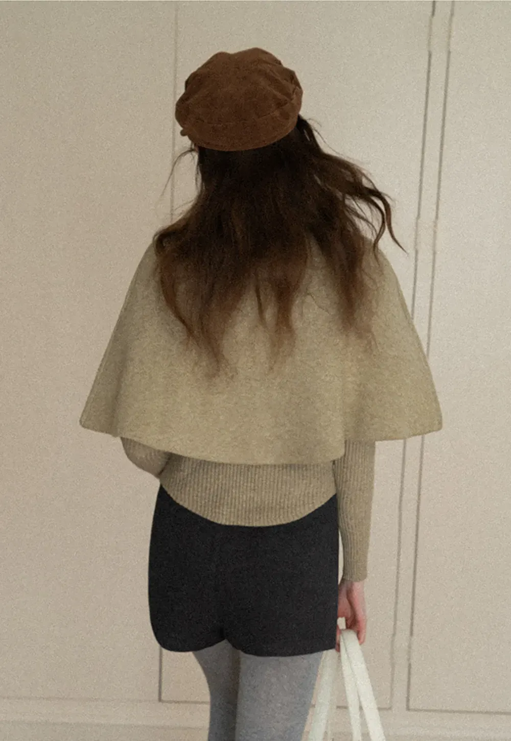 Zipper Front Knit Sweater with Wide Sleeves