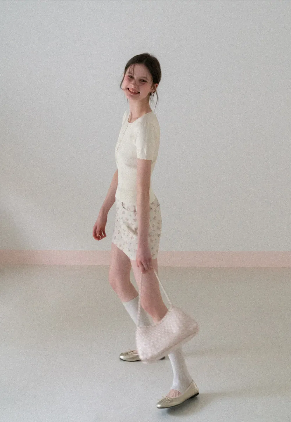 Floral Print Mini Skirt with Front Pockets