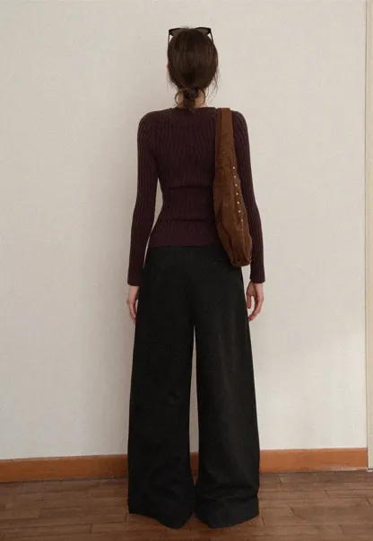 Elegant Wide Leg Trousers High Waist Design for Women