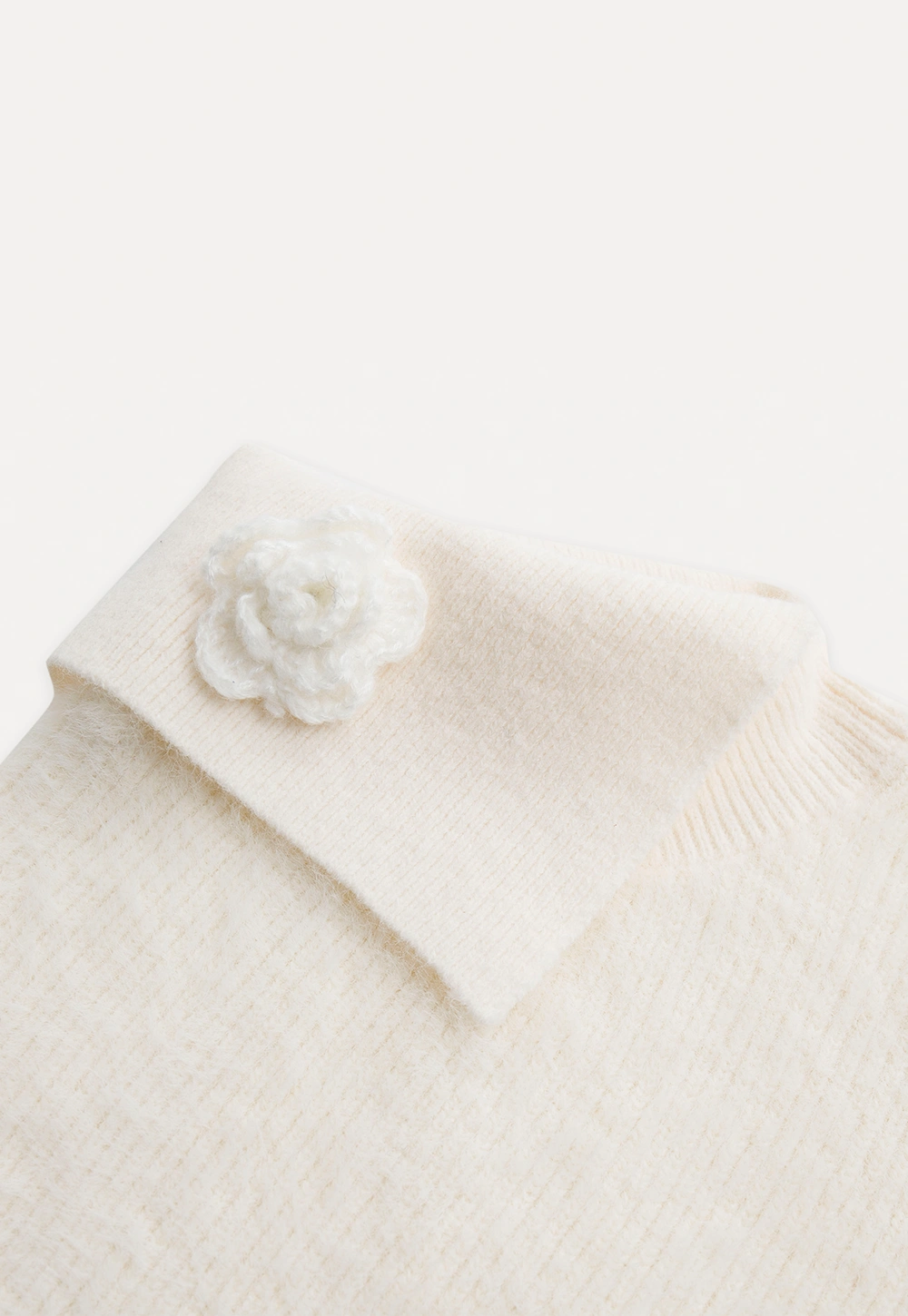 Cozy White Turtleneck Sweater Women Fuzzy Knit Top