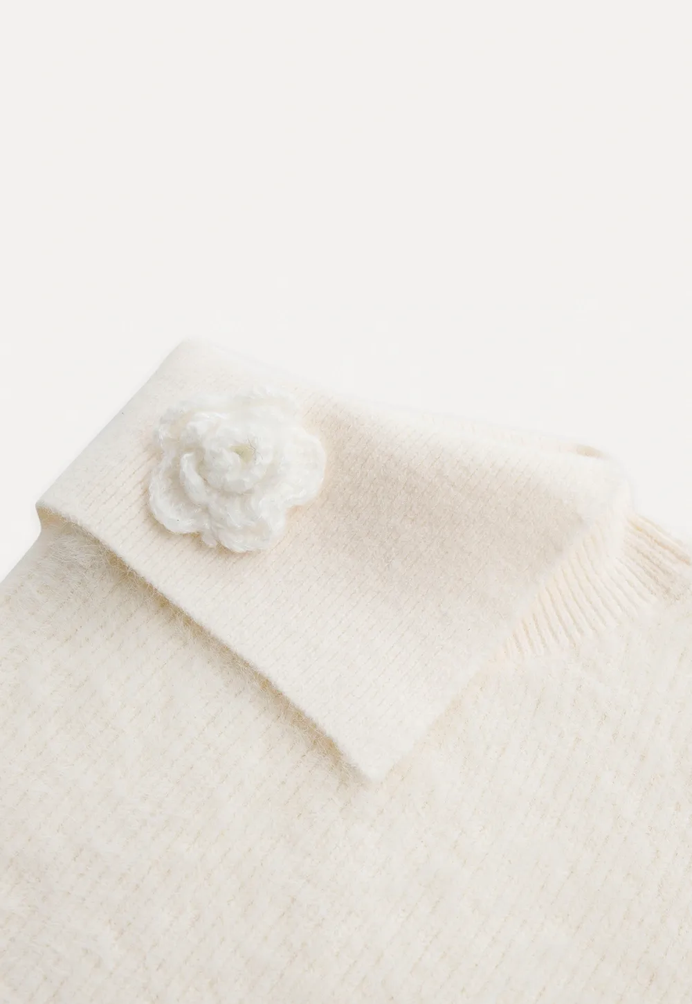 Cozy White Turtleneck Sweater Women Fuzzy Knit Top