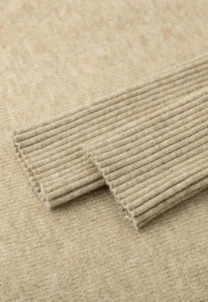 Zipper Front Knit Sweater with Wide Sleeves