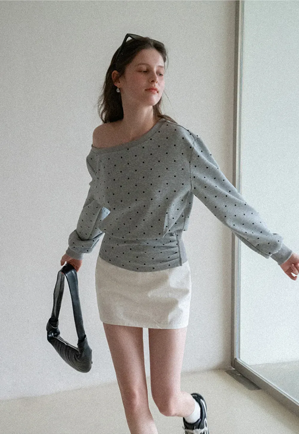 A-line mini skirt with clean lines and simple design